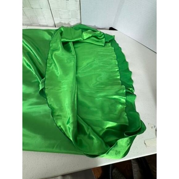 "MADELINE GARDNER" MORI LEE Prom Dress SZ 6 Kelly Green Bling Babydoll Y2K Long - Picture 10 of 16